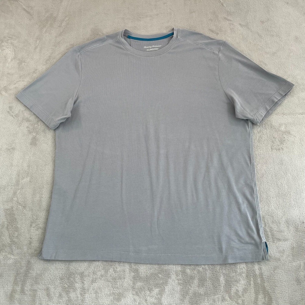 Tommy Bahama Island Cruiser T Shirt men XL Grey Crew Neck IslandZone Short Sleev